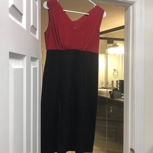 Knee length black and red dress